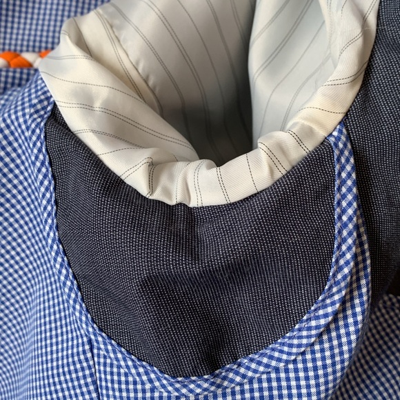 Banana Republic cotton blue-grey no iron slim fit lined 2 button blazer EUC - Picture 9 of 9